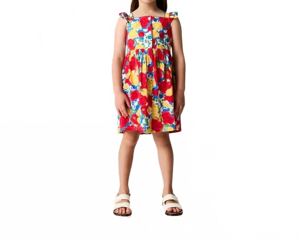 NEW POSH PEANUT girls valentina bamboo challis button-down dress in multicolor